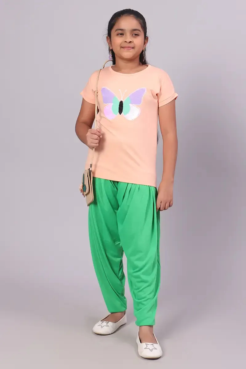 Girl's Cotton Lycra Blend Solid Patiala (2 - 15 Yrs)