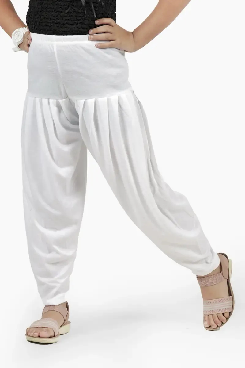 Girl's Cotton Lycra Blend Solid Patiala (2 - 15 Yrs)