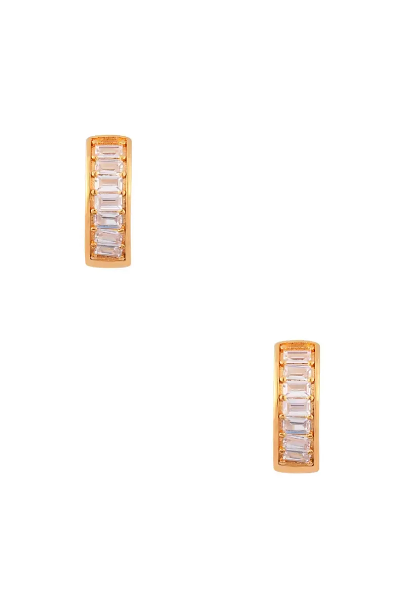 Gold Plated CZ Hoop Earring for Women