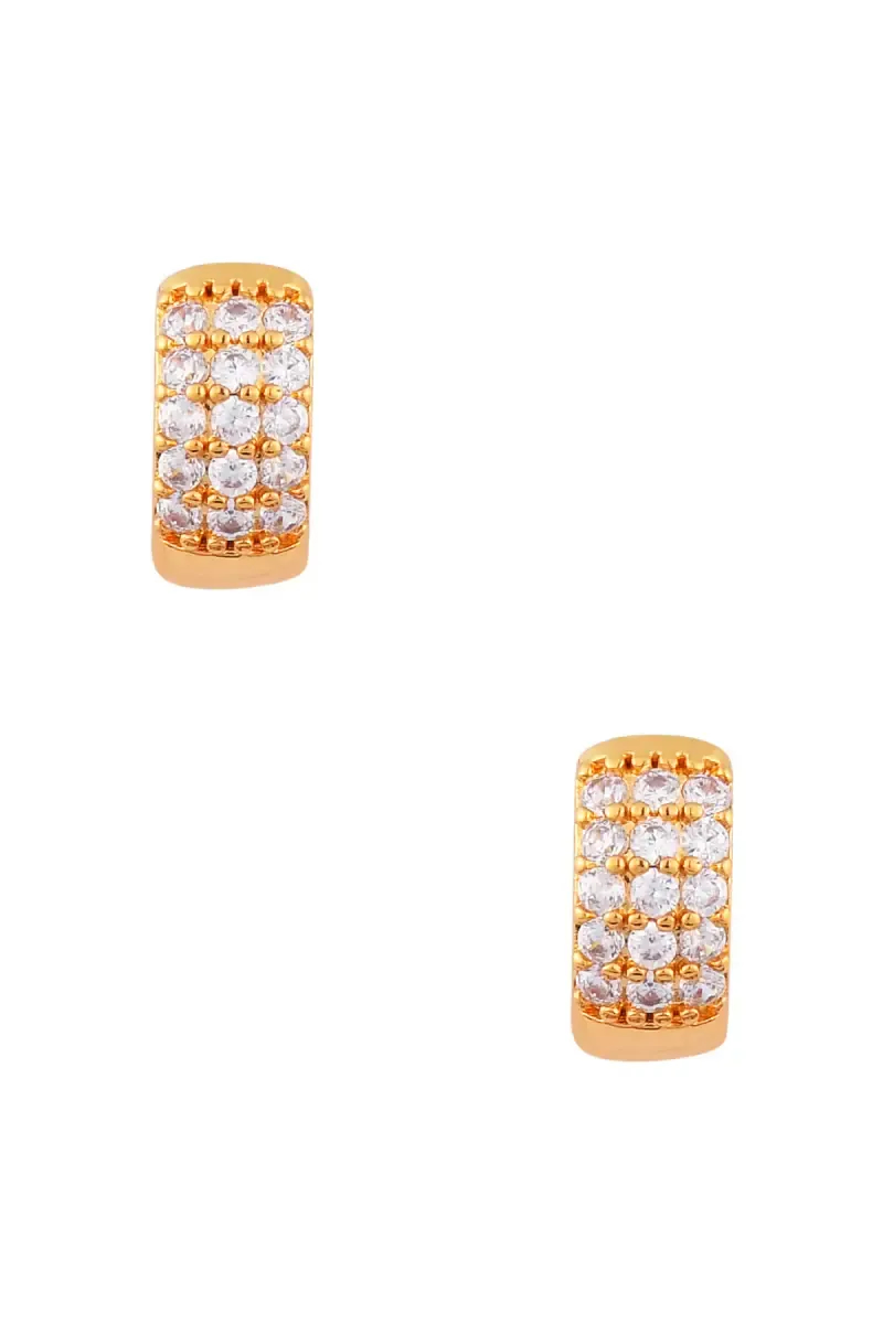 Gold Plated CZ Hoop Earrings for Women