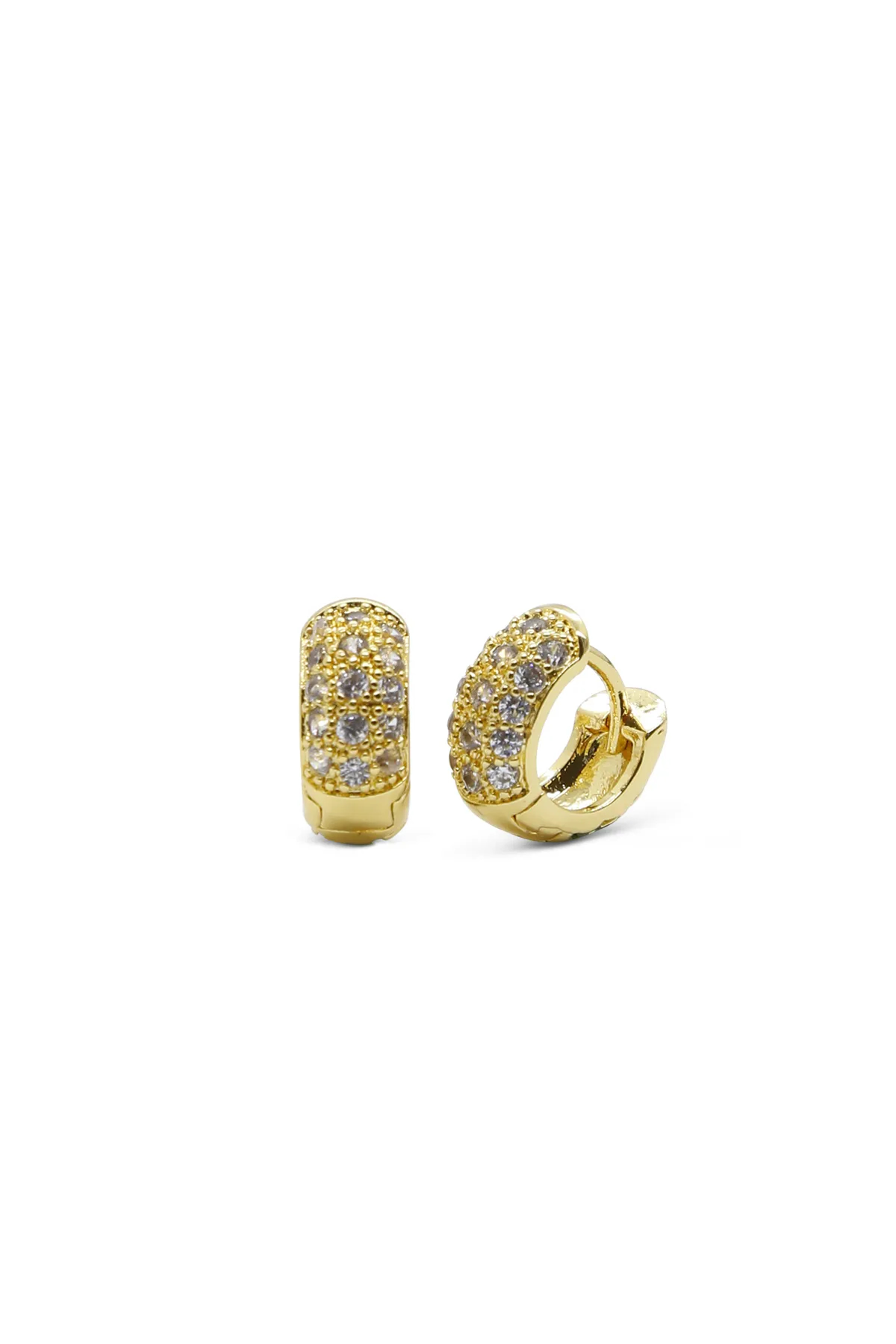 Gold Plated Studded Hoop Earrings for Women