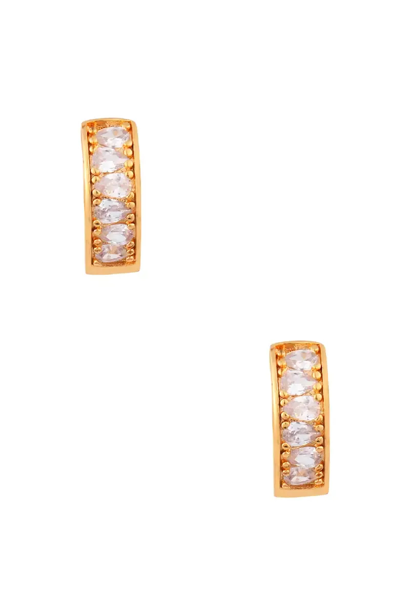 Gold Plated CZ Casual Hoop Earring for Women