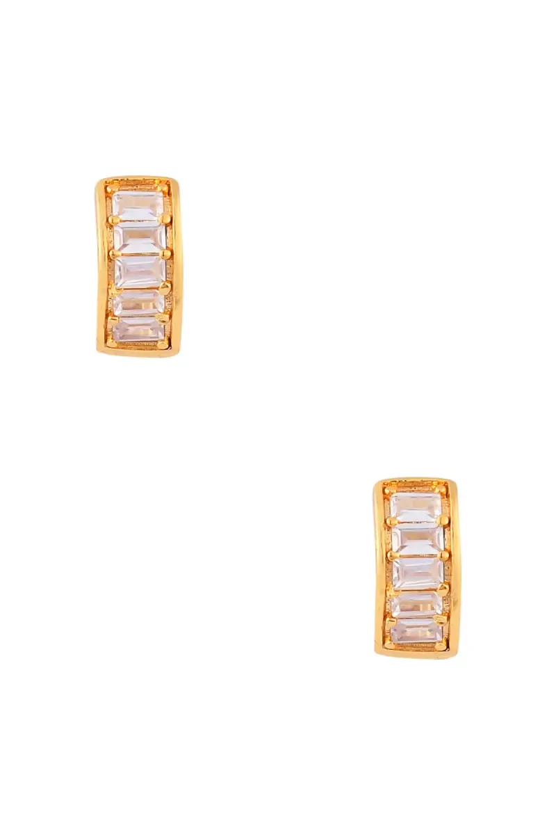 Gold Plated Cubic Zirconia Hoop Earring for Women