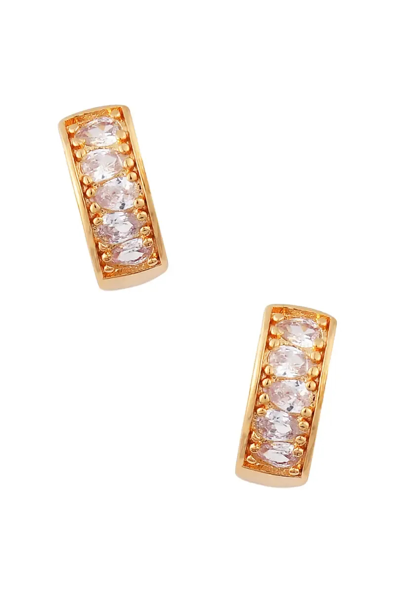 Gold Plated Cubic Zirconia Hoop Earring for Women