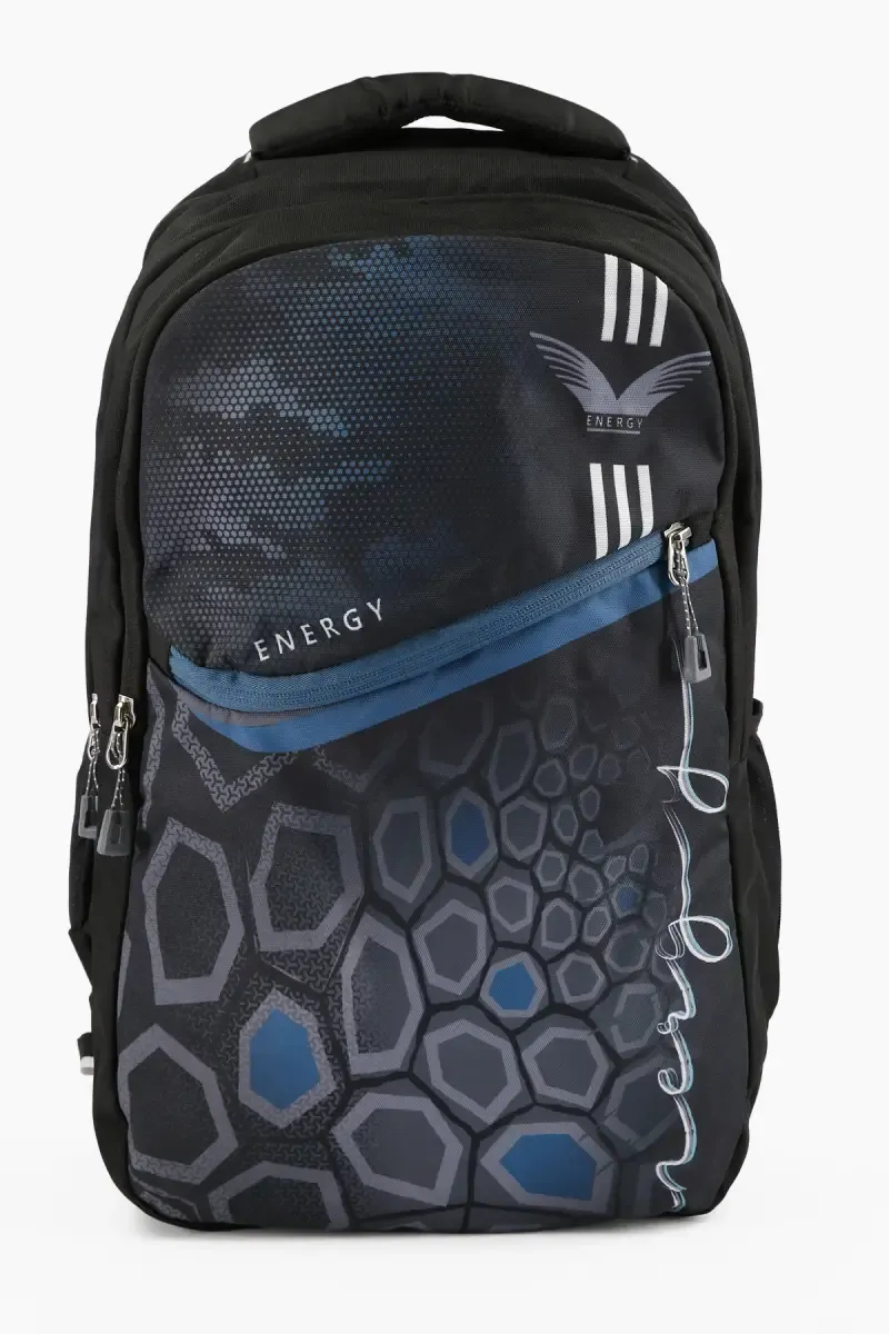 Polyester Hexagonal Printed School Bag for Unisex