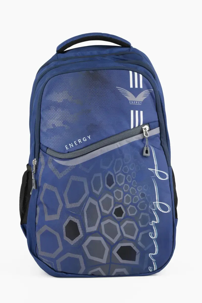 Polyester Hexagonal Printed School Bag for Unisex