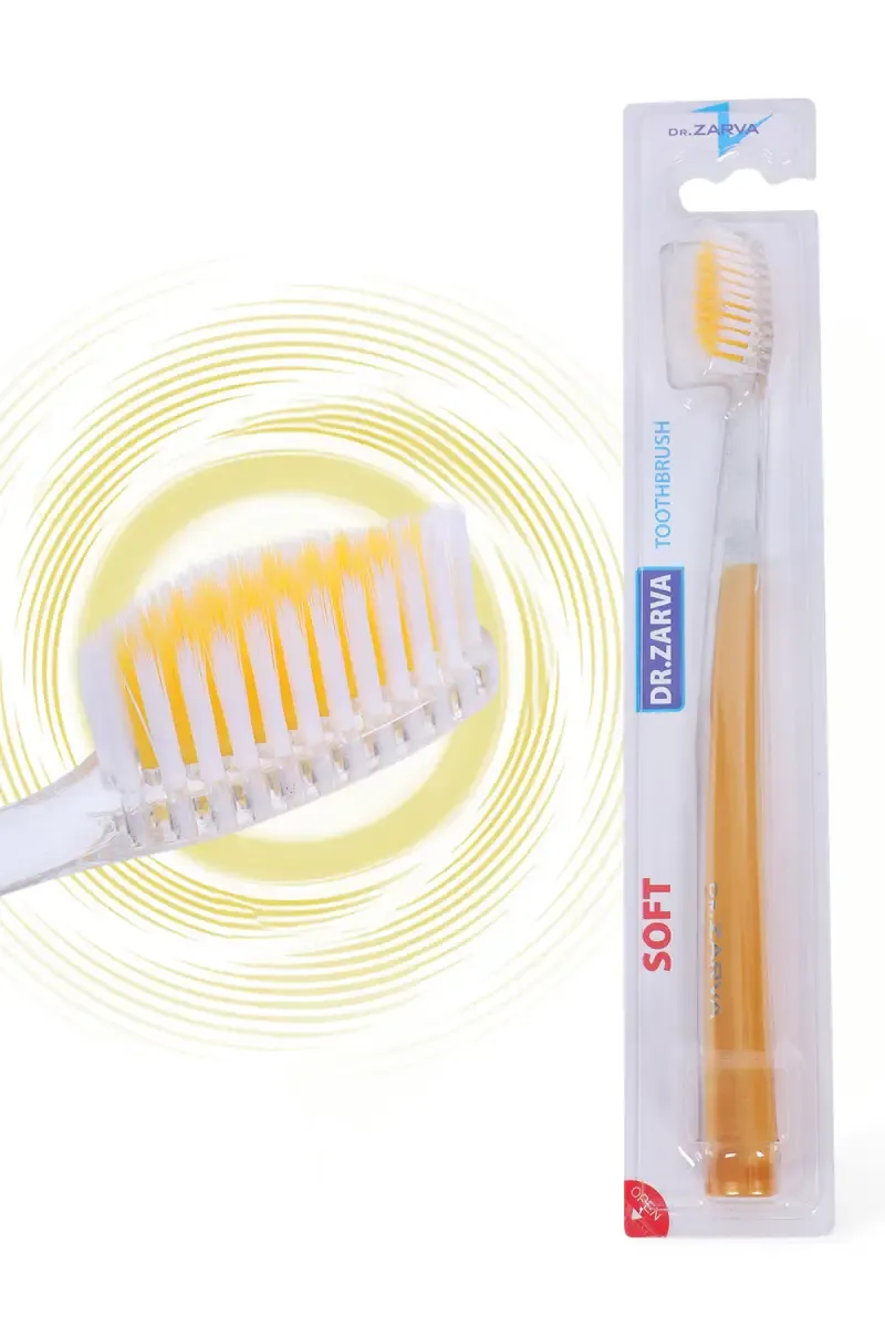 DR.ZARVA Soft Bristles Tooth Brush (Yellow) - Pack of 1