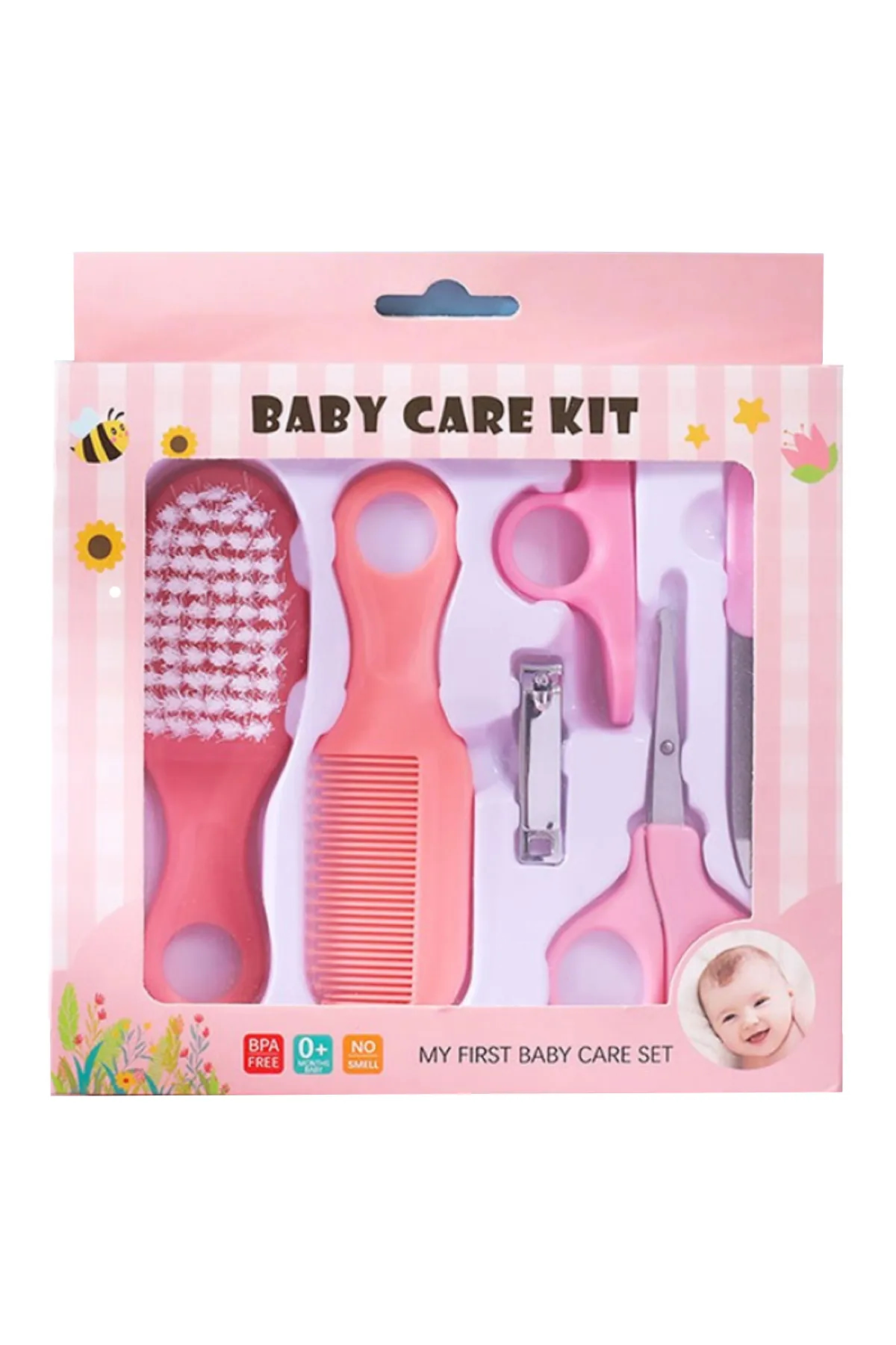 Mommas Baby Grooming Kit Pack (Pink) - 6Pcs