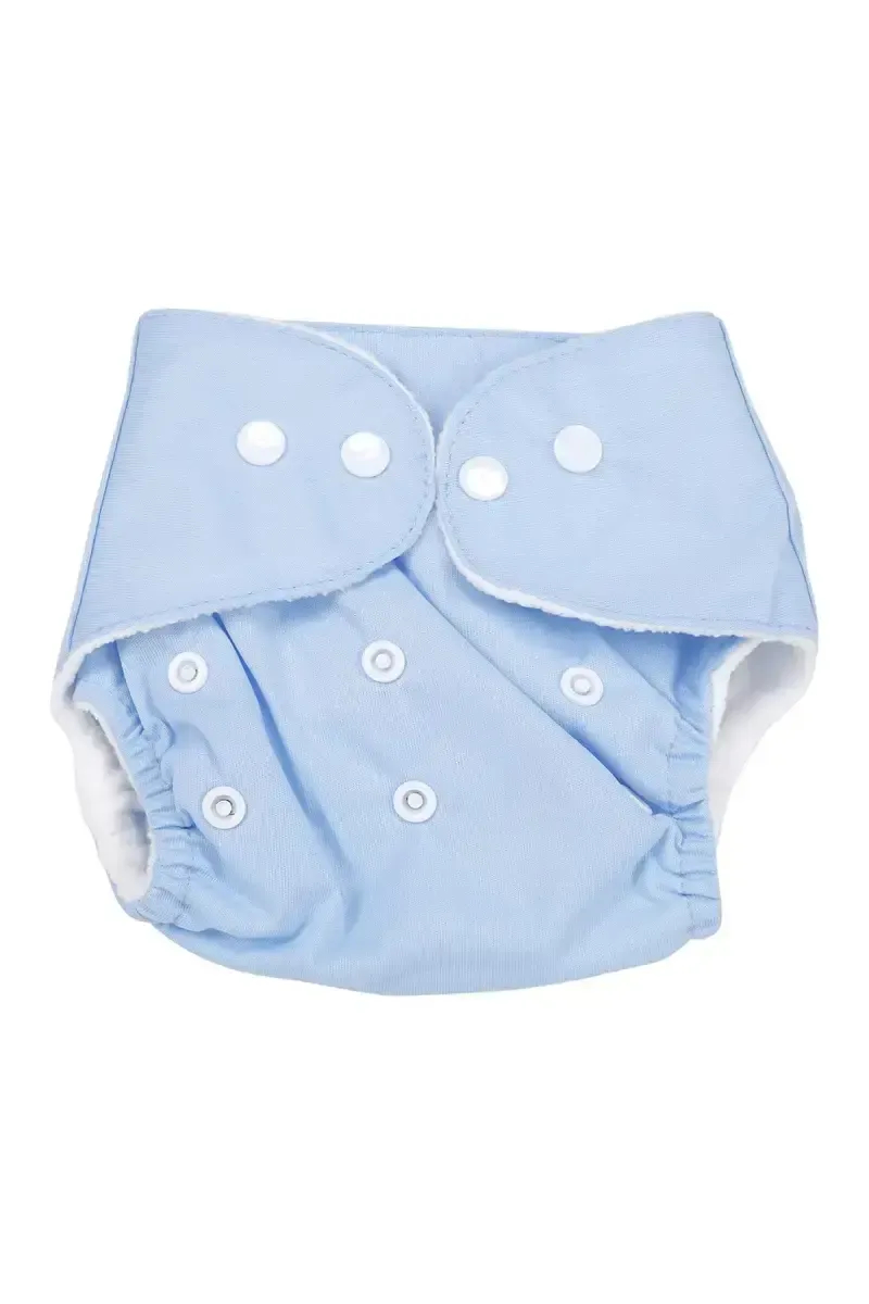 Reusable Baby Diaper with Button Closure - Pack of 1 (Blue)