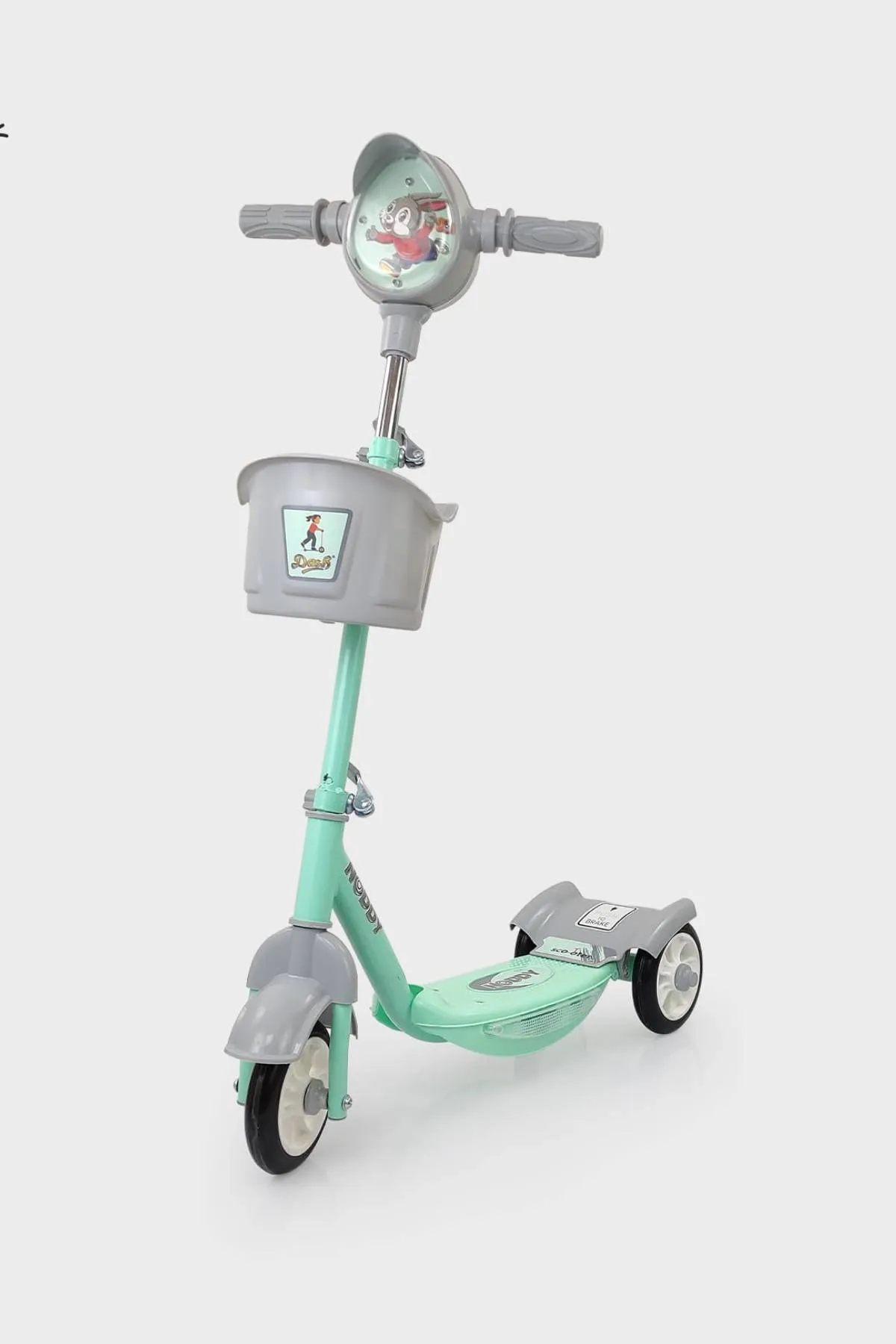 Dash Kids Scooter with Storage Basket (Green) - Pack of 1