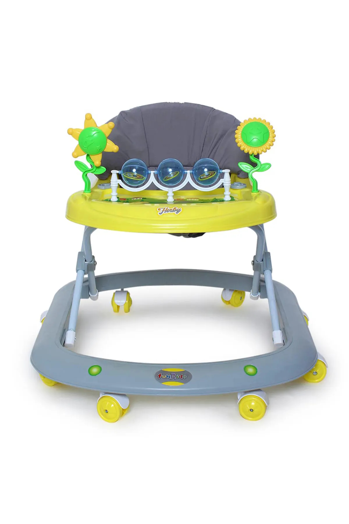 FunRide Kid's Foldable Activity Walker with Adjustable Height - Pack Of 1 (Yellow)