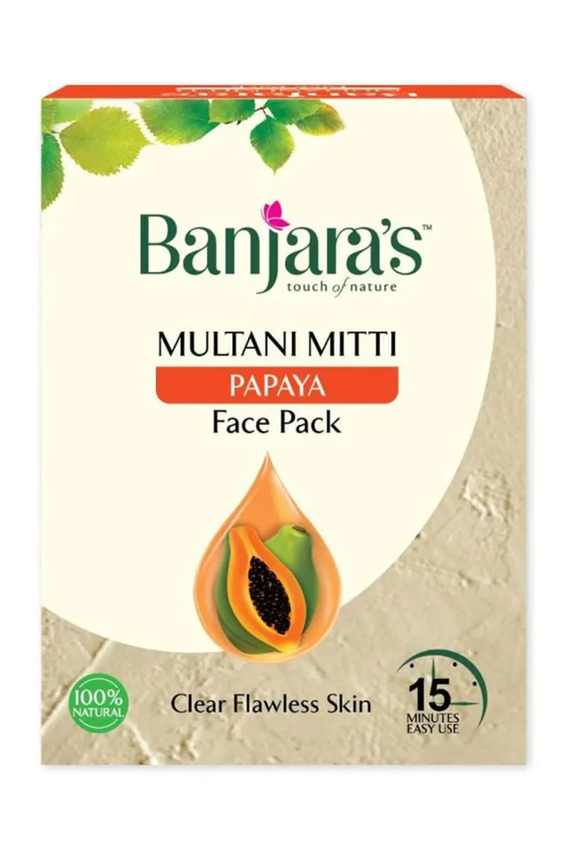 Banjara's Multani Mitti & Papaya Face Pack Powder - 100g (5*20g)