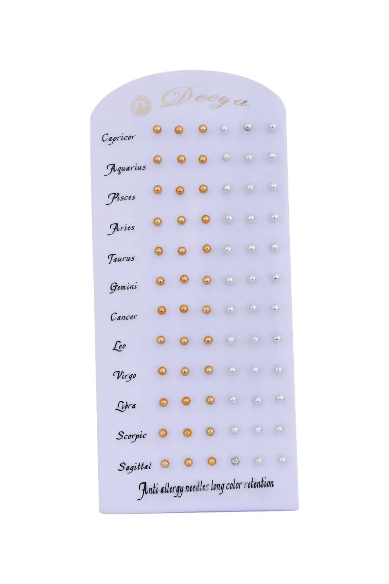 Shinning 36 Pairs of Silver & Gold Pearl Stud Earrings for Girls & Women