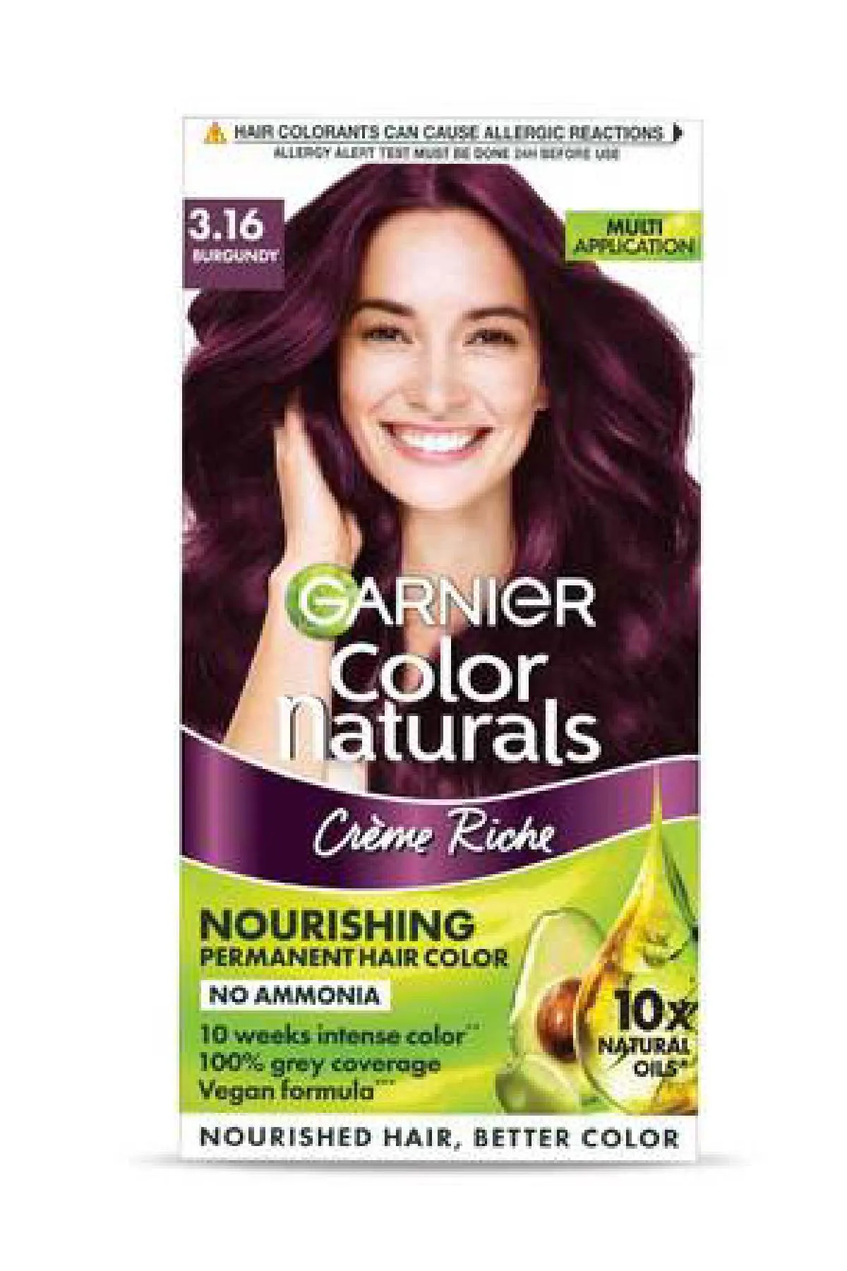 Garnier Color Naturals Crème Riche Hair Color – 60g + 60ml + 10ml (Burgundy)