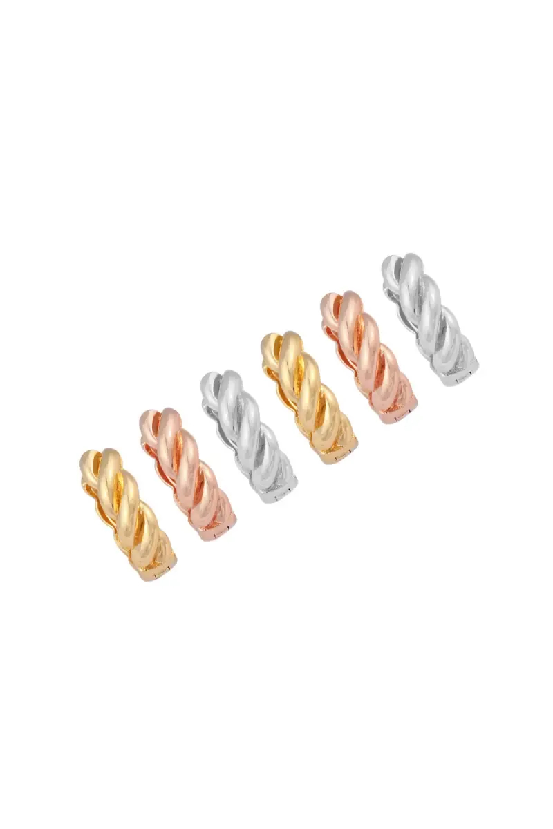 Plain Closed Hoop Style Earrings - Set Of 3 