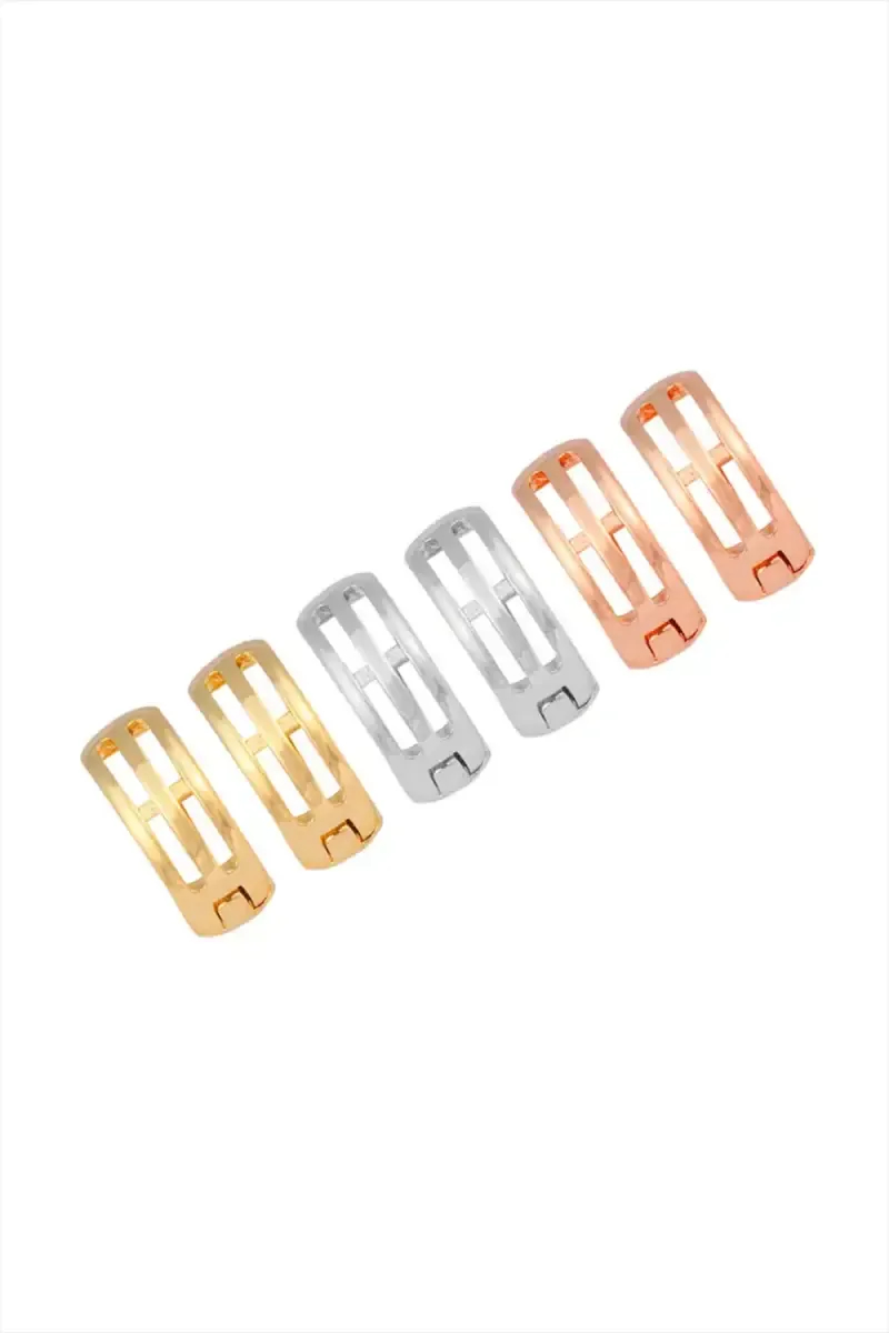 Plain Hoop Style Casual Earrings - Set Of 3 
