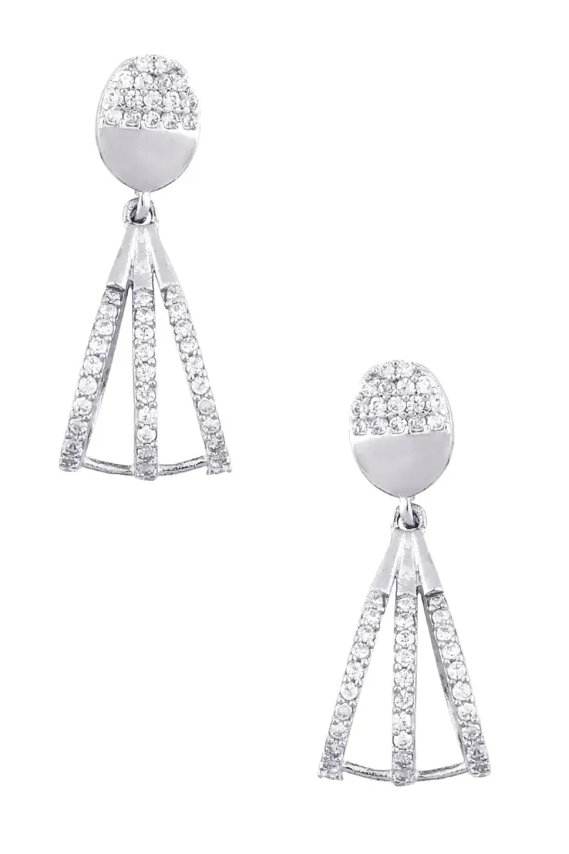 White Stone Dangle Earring for Women