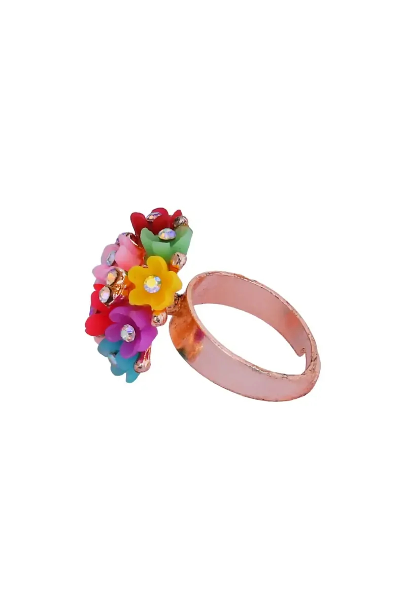 Rose Gold Floral Design Adjustable Ring for Women