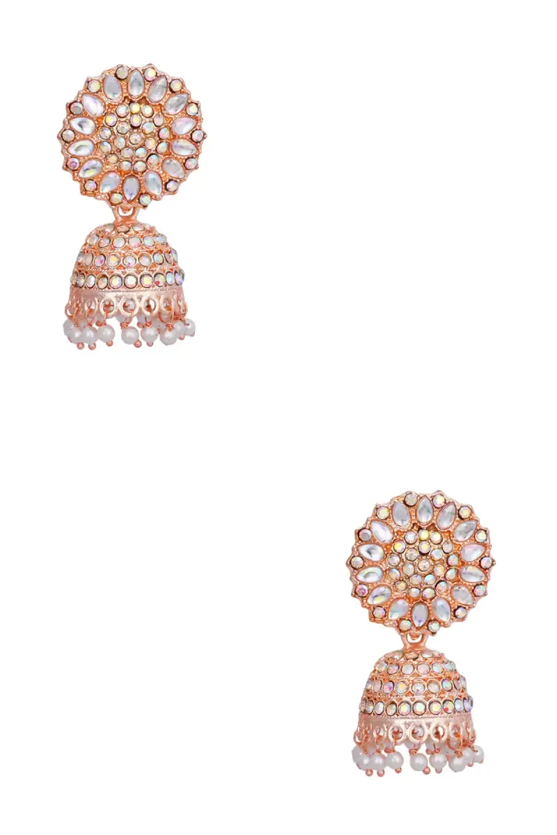 Traditional Floral Design Jhumki Earrings for Women