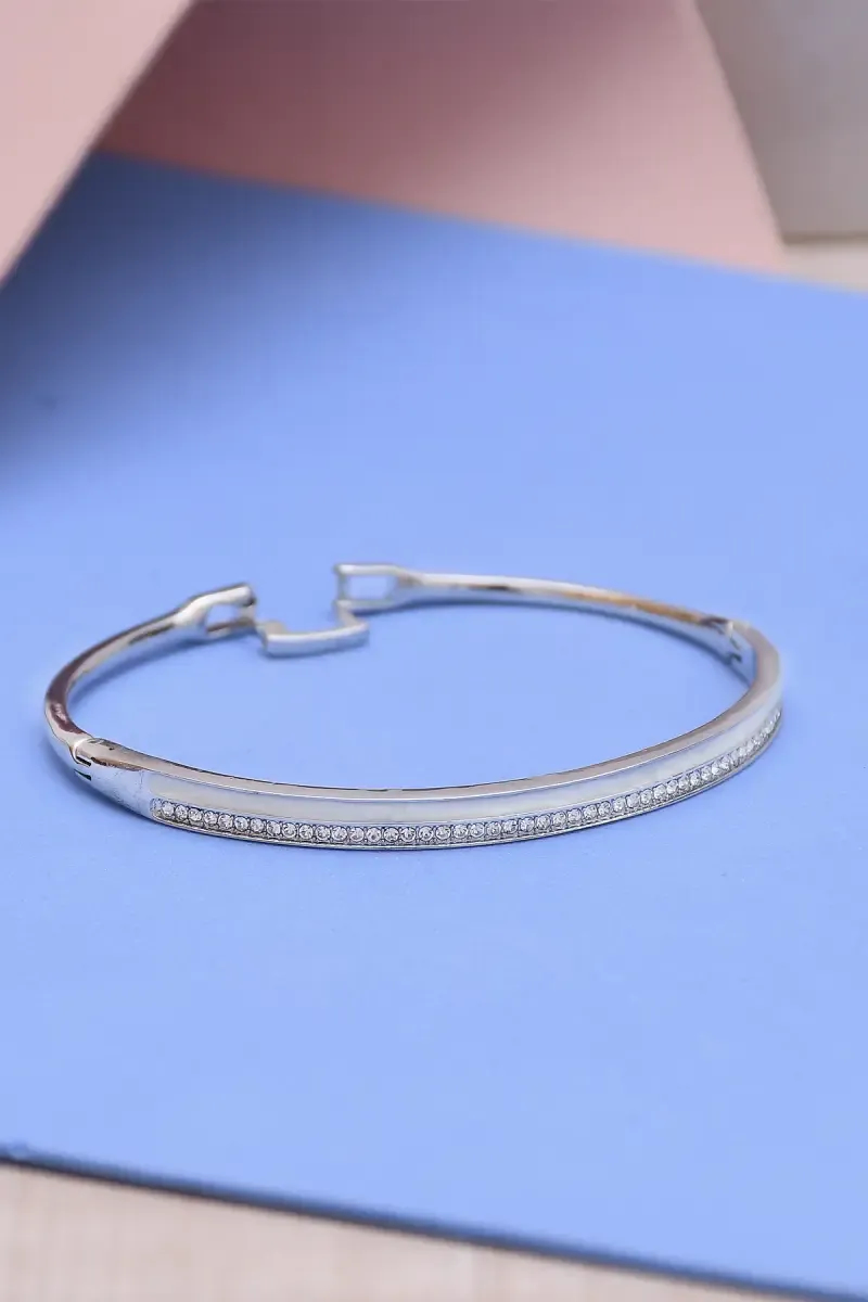 Silver Plated White Zircon Bracelet For Women