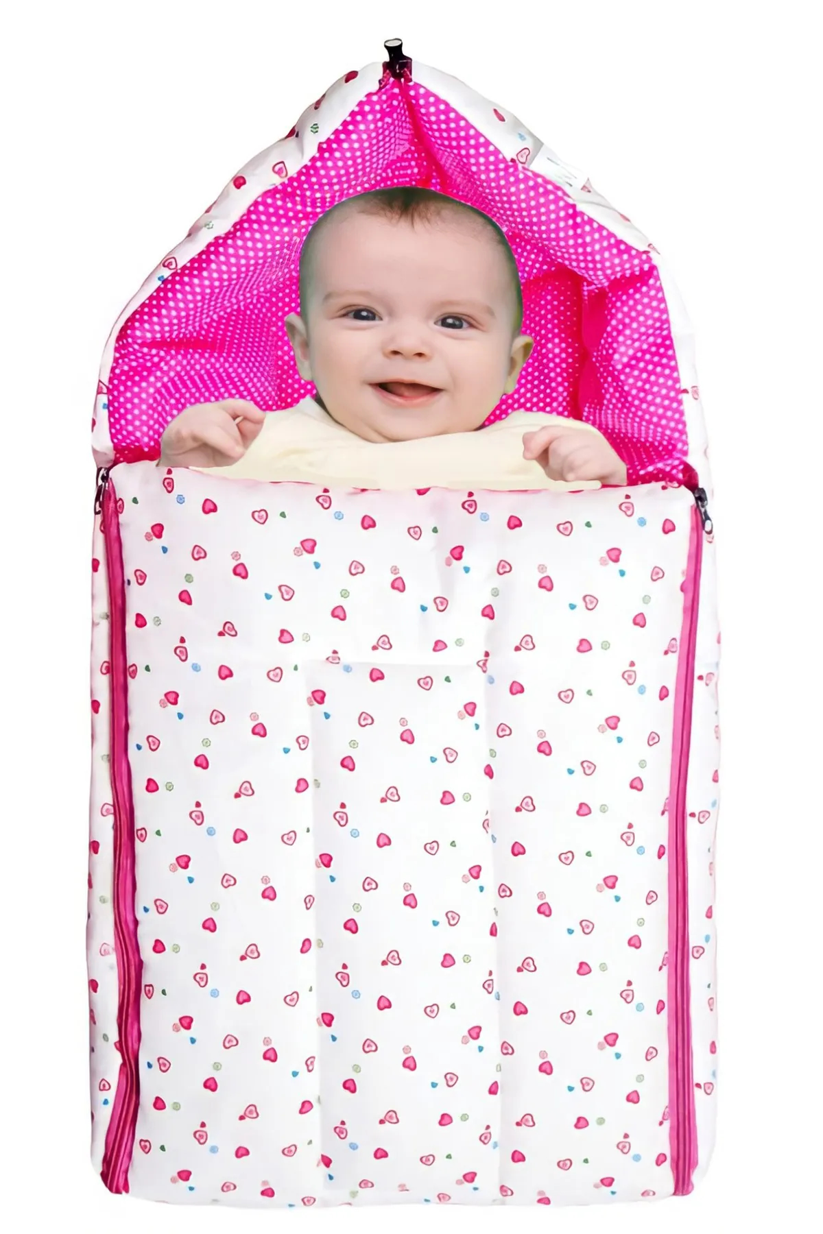 Brandonn Baby Cotton Printed Sleeping Bag with Zip - Pack of 1 (Pink)