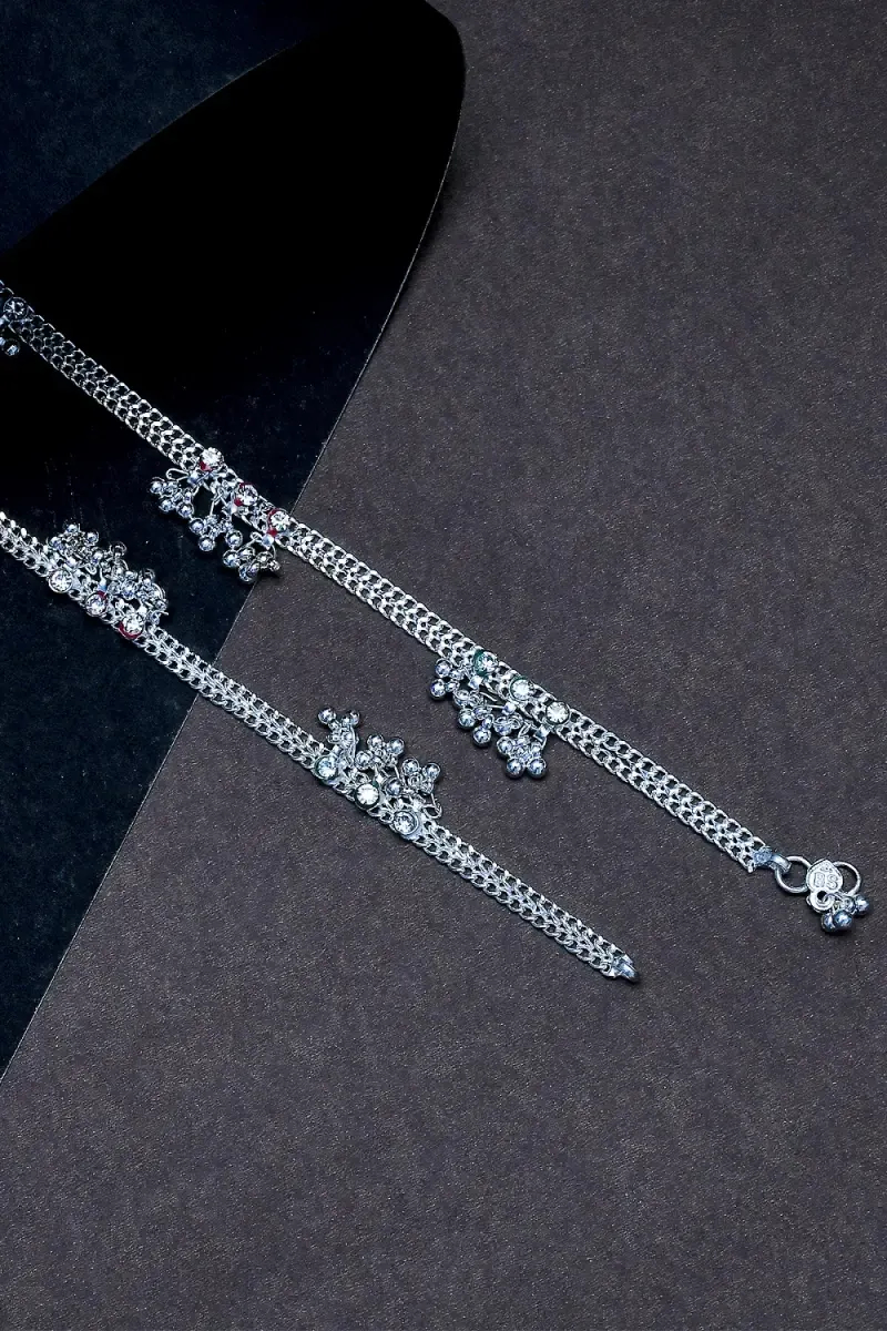 Silver Plated Beads Anklet for Women