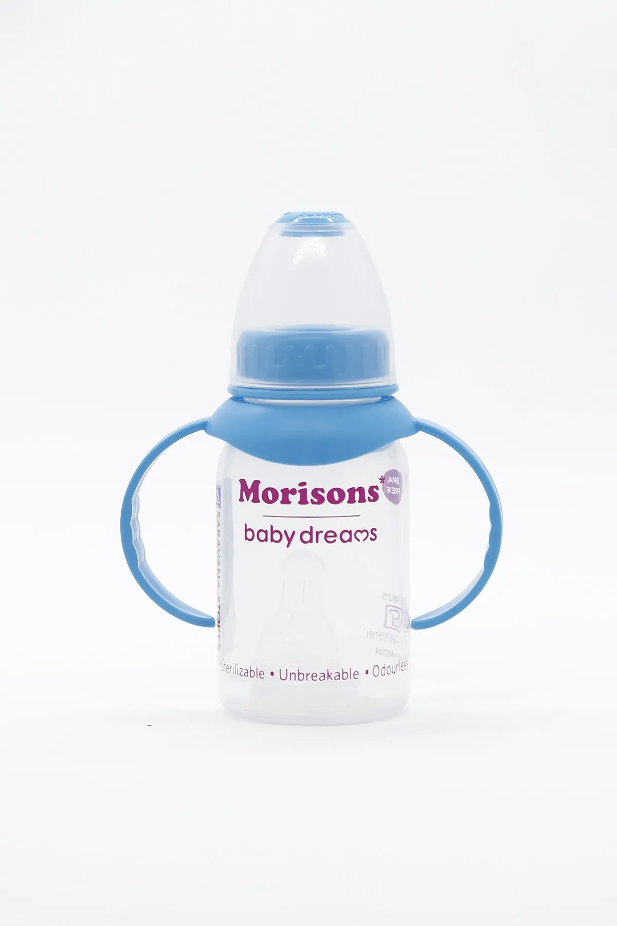 Morisons Feeding Bottle with Handle (Blue) - 125 ml