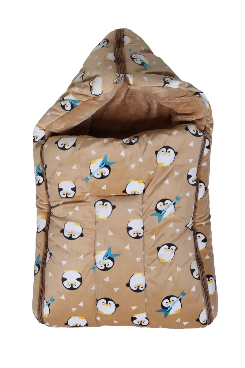 Babyzone Born Baby Coral Fleece Sleeping Bag Pack of 1 (Brown)