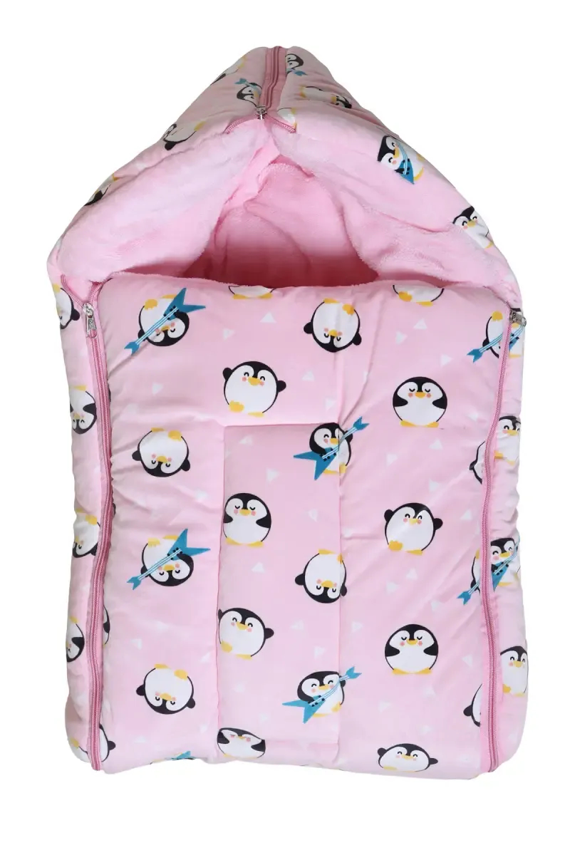 Babyzone Born Baby Coral Fleece Sleeping Bag Pack of 1 (Pink) 