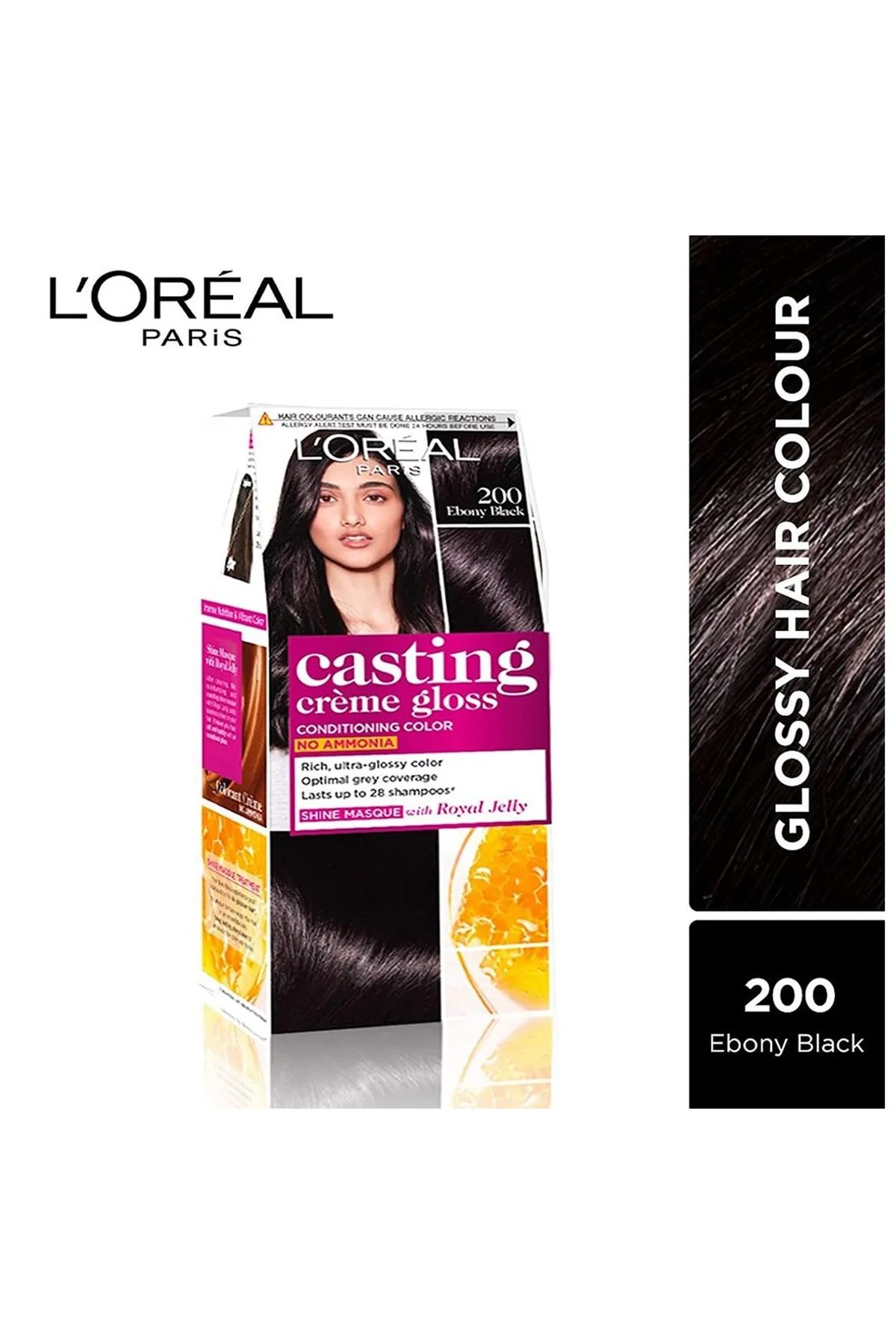 L'Oreal Paris Casting Creme Gloss Hair Color (Ebony Black) - 87.5g+72ml