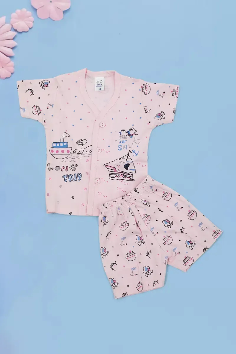 Just Born Cotton Shirt with Shorts (2-Pcs Set)
