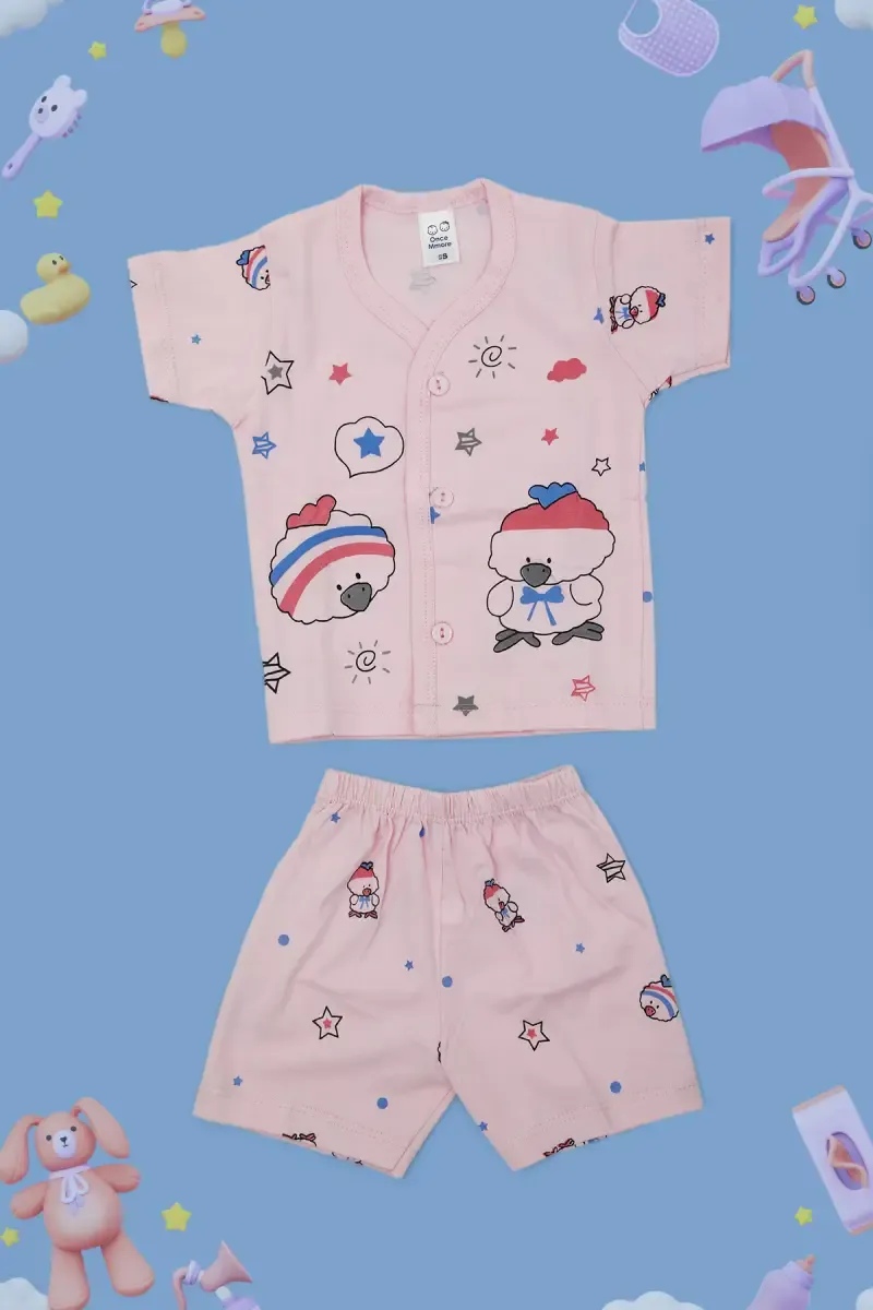 Just Born Printed Shirt with Shorts Set (2-Pcs Set)
