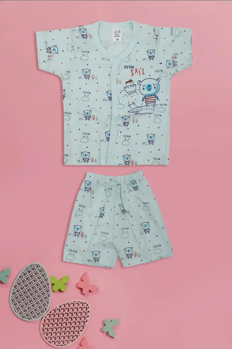 Just Born Printed Shirt with Shorts Set (2-Pcs Set)