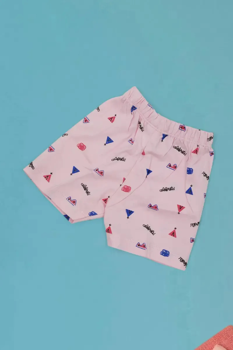 Just Born Printed Cotton Shorts 