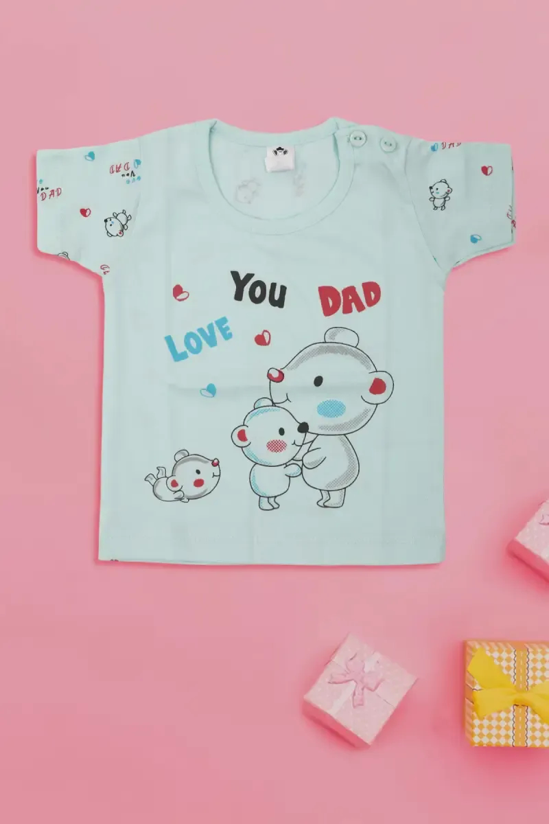 Printed T-shirt with Shorts Set for Just Born (2-Pcs Set)