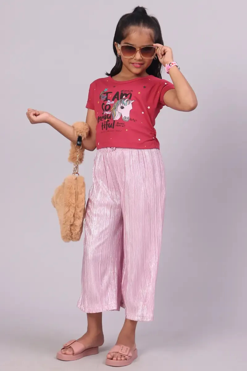 Cotton Printed Crop T-Shirt for Girl (3-16 Yrs)