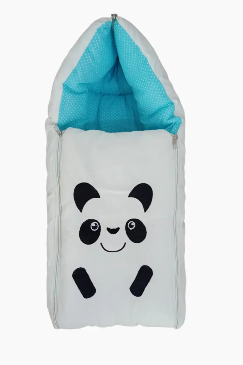 Nagar International Baby Panda Embroidered Sleeping Bag For Babies Pack of 1 (Blue)