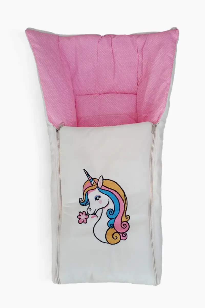 Nagar International Unicorn Pattern Baby Sleeping Quilt Cum Sleeping Bag (Pink)