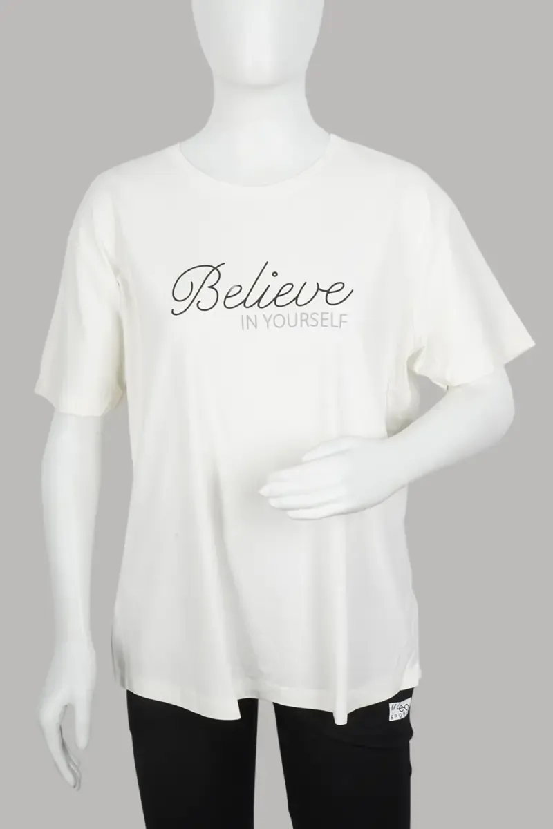 Cotton Typographic Printed T-Shirt for Women