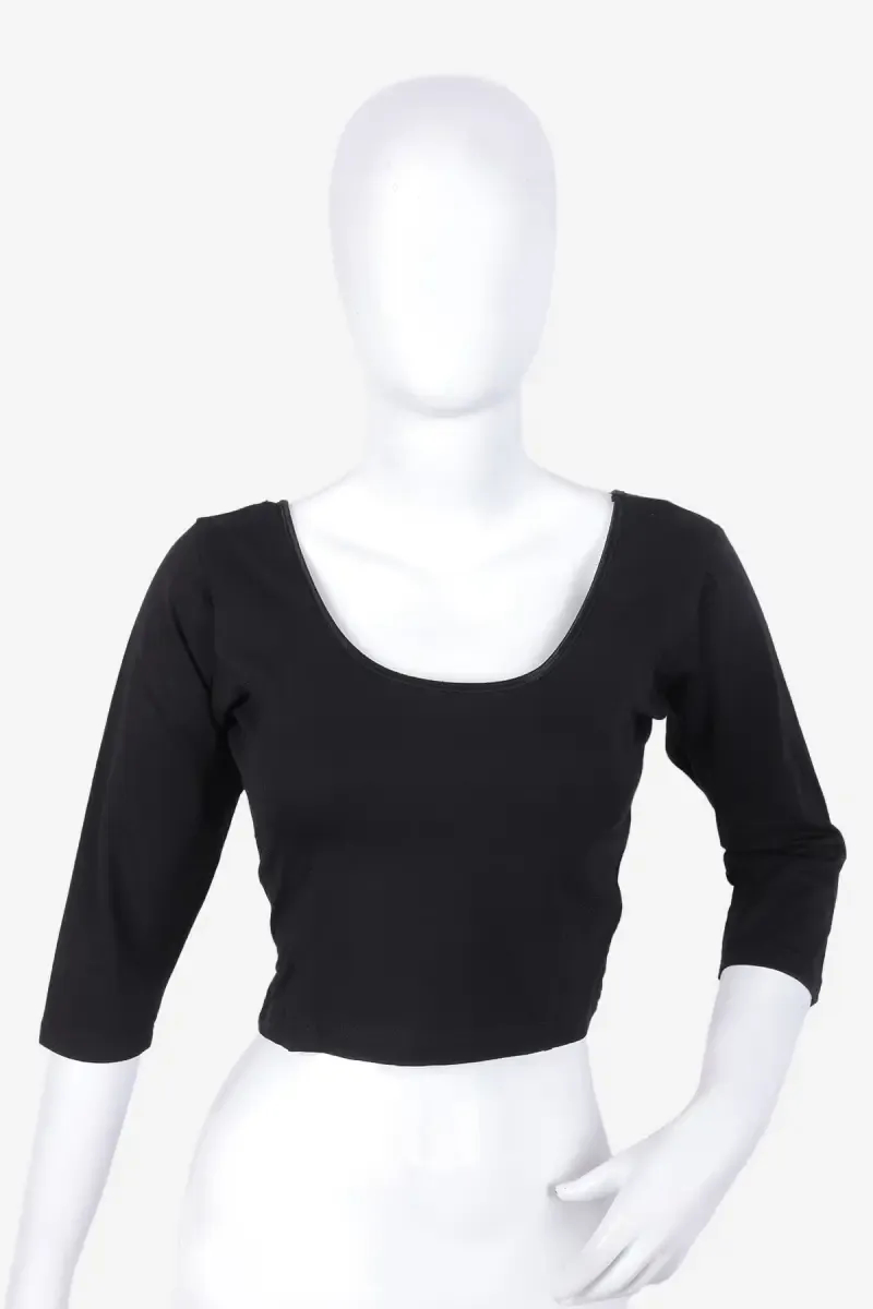 Cotton Lycra Solid Readymade Blouse for Women