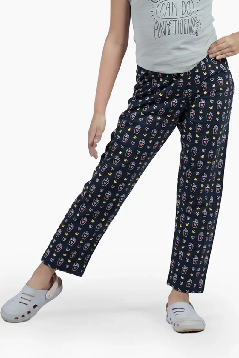 Girl's Cotton Printed Pyjama Pant (4 - 8 Yrs)
