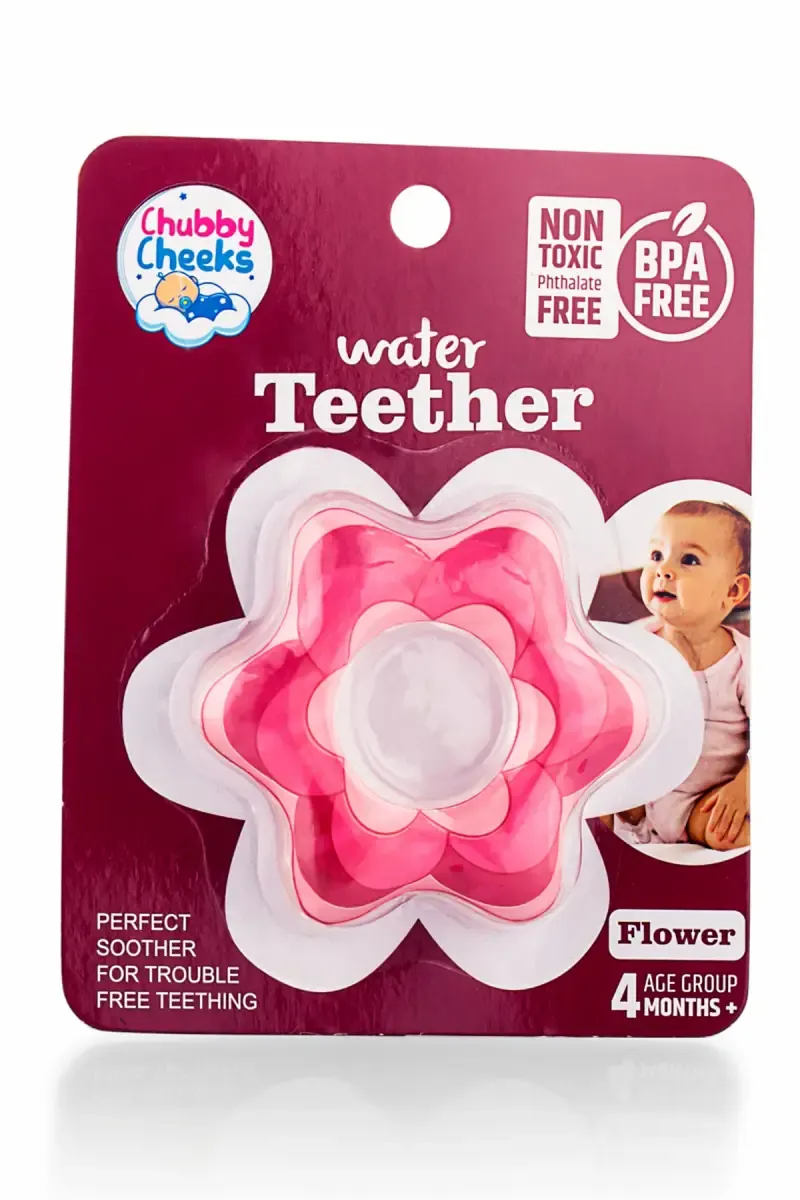 Sunny Chubby Cheeks Flower Shaped Water Teether for Babies