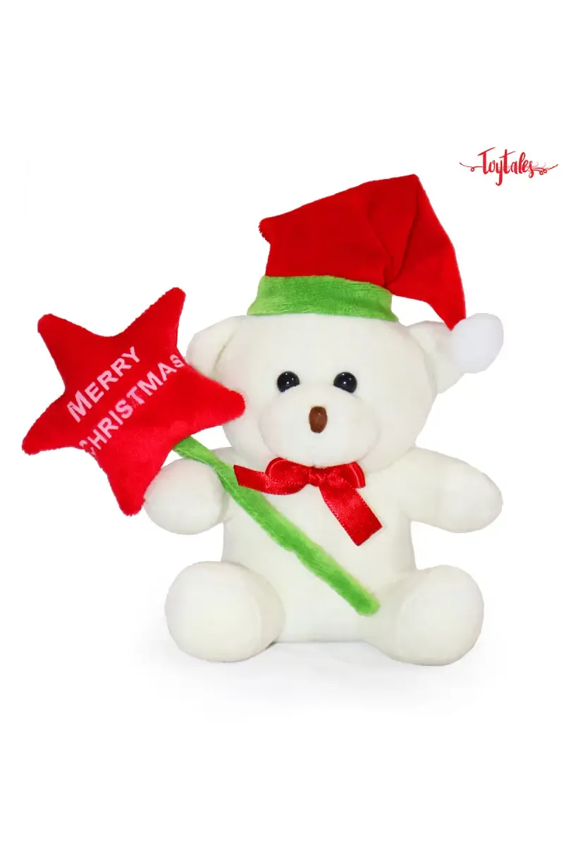 Merry Christmas Bear Stuffed Soft Toy - 18 Cm 