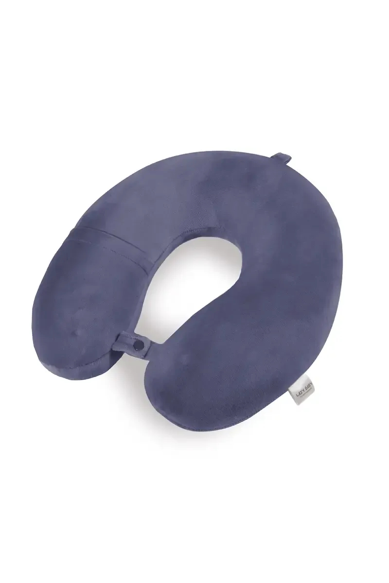 Lazy Baby Cotton Polyester Fibre Hook & Loop Neck Baby Pillow (Grey)
