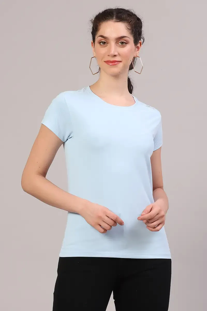 Cotton Blend Solid T-Shirt for Women