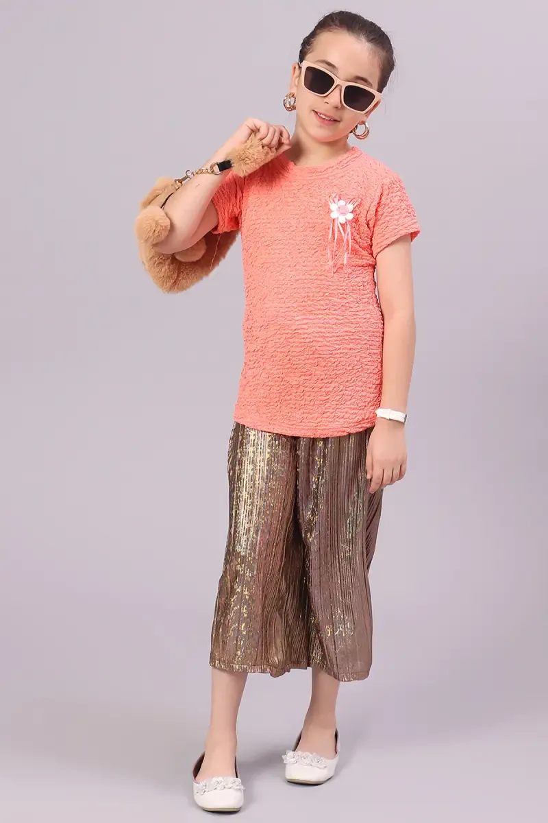 Cotton Blend Solid T-Shirt for Girl (2-14 Yrs)