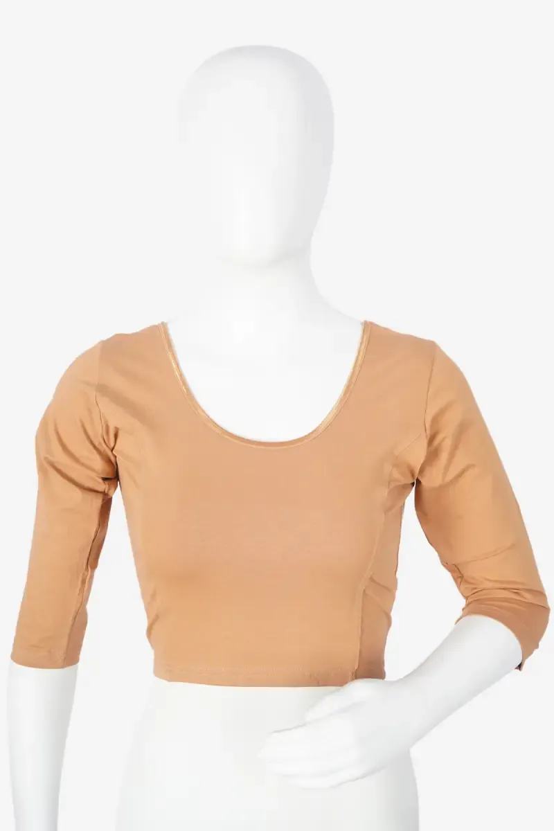 Cotton Lycra Solid Readymade Blouse for Women