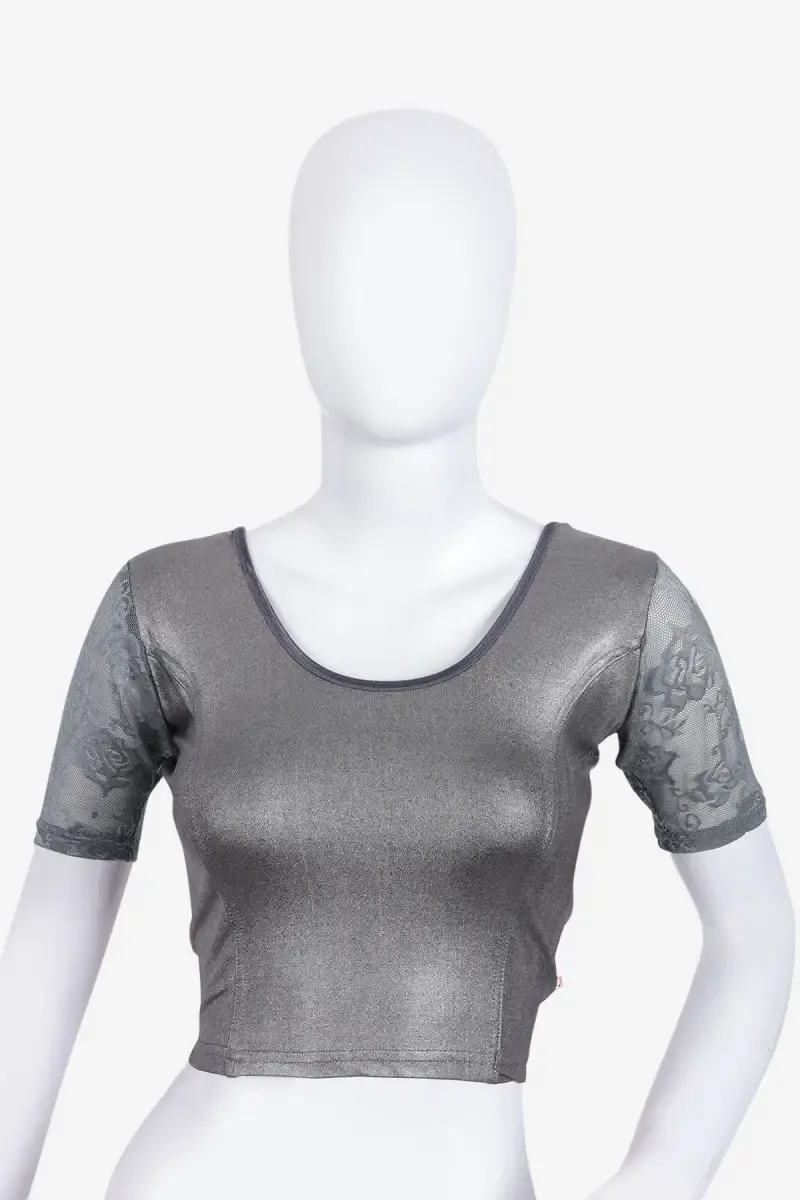 Cotton Lycra Blend Shimmer Readymade Blouse for Women