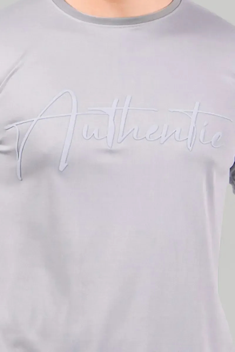 Men's Cotton Blend Embossed Print T-shirt