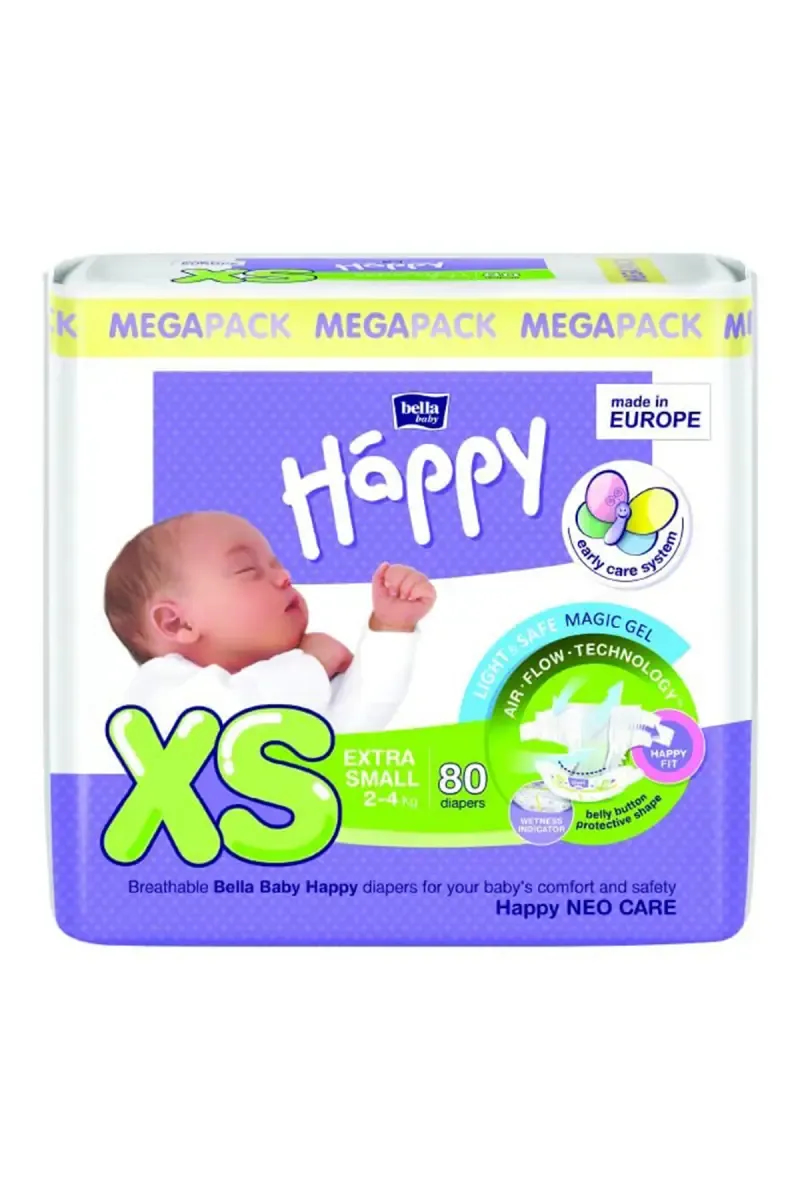 Baby Happy Extra Small Diaper (80 Pieces)